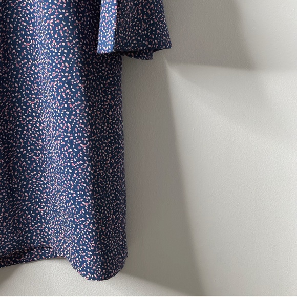 Ann Taylor Shift Dress Confetti 3/4 Sleeve Pockets Blue Purple Round Neck Sz 16 - Picture 5 of 12